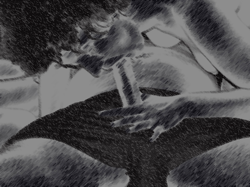 Meine geile Ehevotze in Kohle gezeichnet.