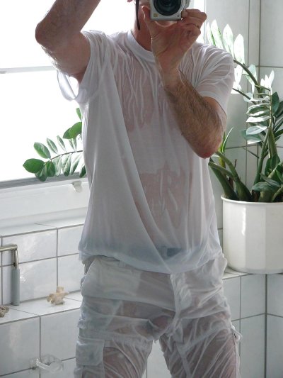 Wet and shiny Jeans - image content by frost_exotic69